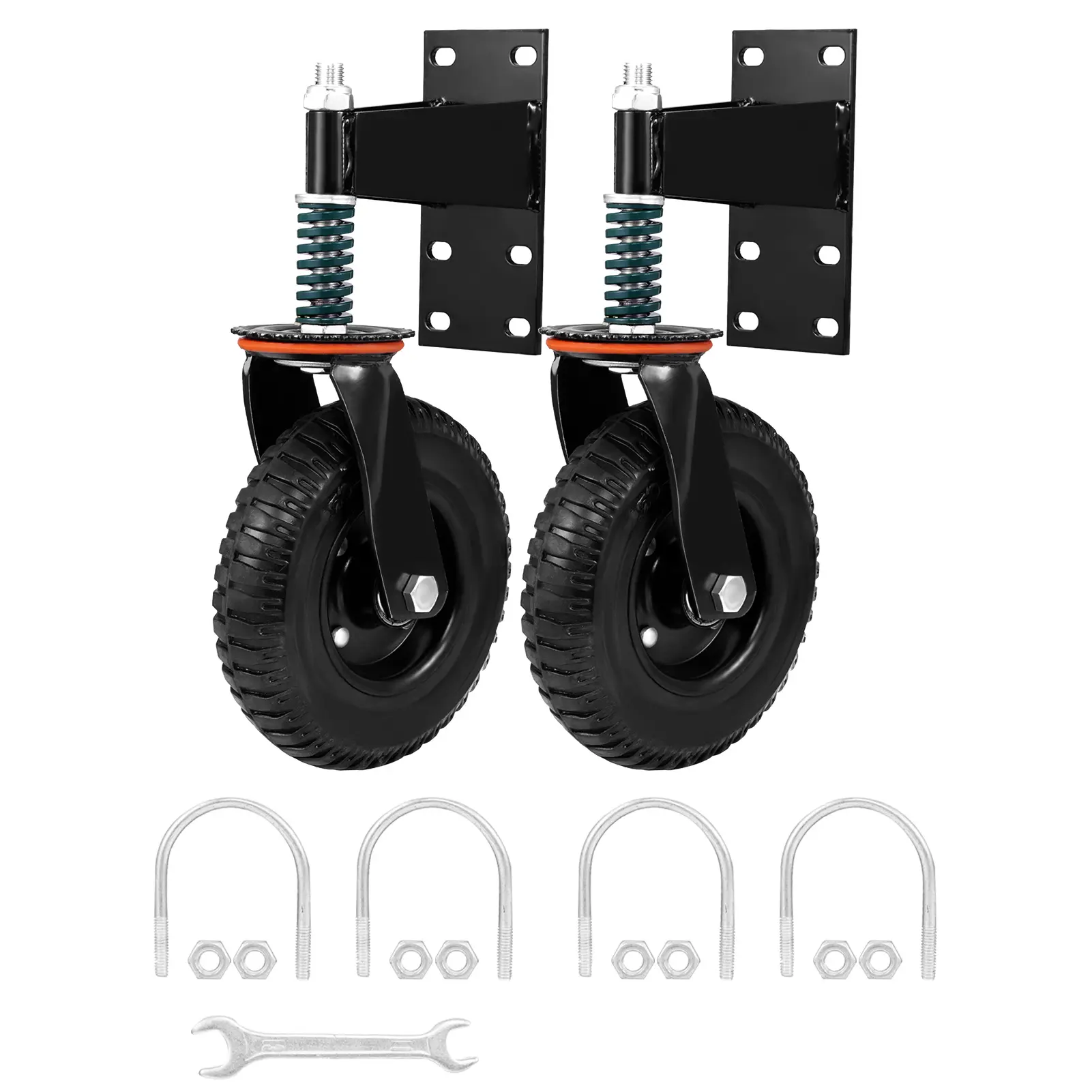 8 Inch Heavy Duty Fence Gate Wheel 600lb Capacity for Metal Tube Gates with 360 Degree Rotation Spring Loaded Caster Includes Screws and Screwdriver Durable Wheel for Smooth Gate Operation carrito de carga door panel handy wheelbarrow