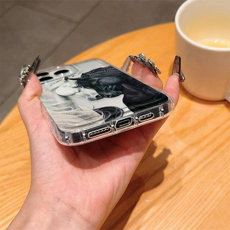 Shuangjun Cool Painting Pattern, Anti Drop and Anti Slip TPU Full Cover Lens Phone Case, Suitable for iPhone 17, 16, 15, 14, 13, 12, 11 XS X and other series models, Can be given as a gift to friends or family