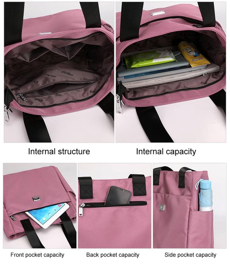 Large capacity waterproof multi pocket nylon shoulder bag for daily use, multifunctional handbag, essential for commuting, recommended latest styles