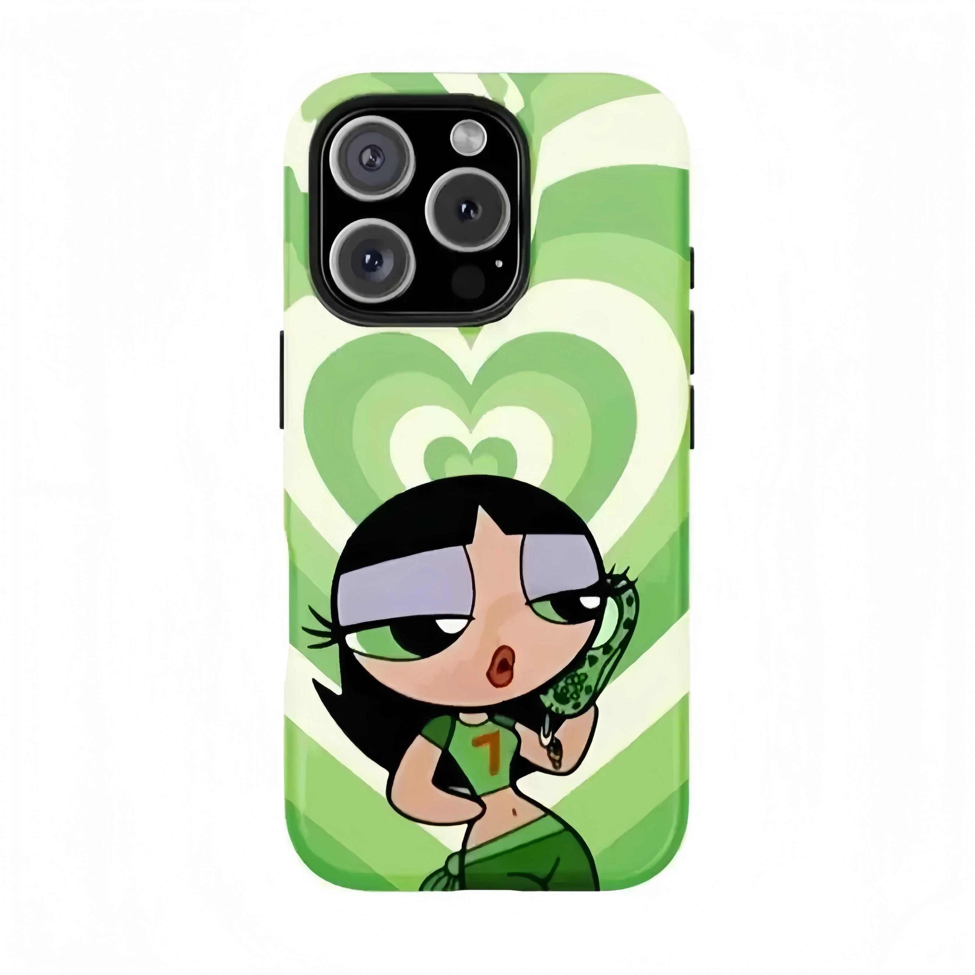 Powerpuff Girls Vibrant Cartoon Tough Phone Case for iPhone 17Air 16Promax 15 14 13 12 11 PLUS & Samsung S23-S26 Lexan Polycarbonate TPU Lining Impact Resistant Gift for Teens Fashion Lovers Anime Cover Super Slim Design Glossy Finish