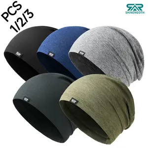 1/2/3 Pack Versatile Beanie Hats, Ear Protection Warm Cold Weather Caps, Breathable Polyester Caps, Outdoor Running Fitness Sports Windproof HeadwearUnisex Slouchy Beanie Skull Cap - Stay Dry Fresh Breathable for Running Gym Sleeping Commuting Daily Use