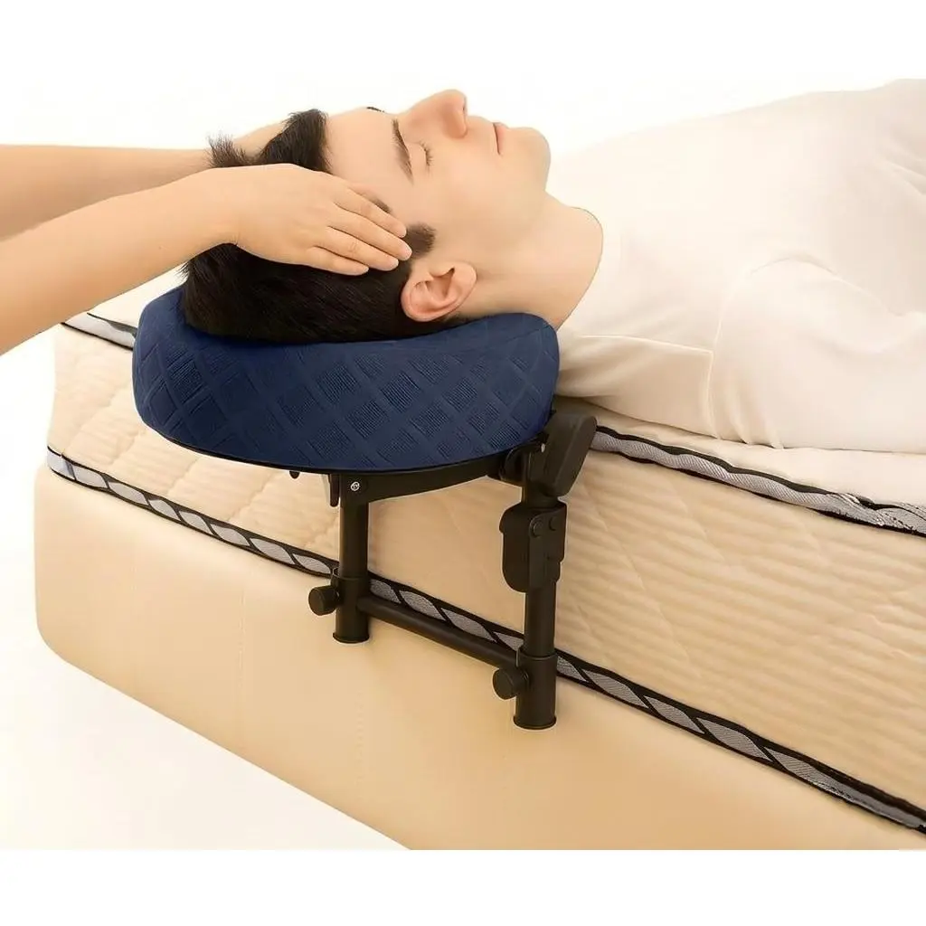 Massage Headrest for Bed, Adjustable Massage Face Cradle at Home, Portable Massage Table Kit for Sleeping Mattress, Face Down Pillow After Eye Surgery (Blue Basic Set)