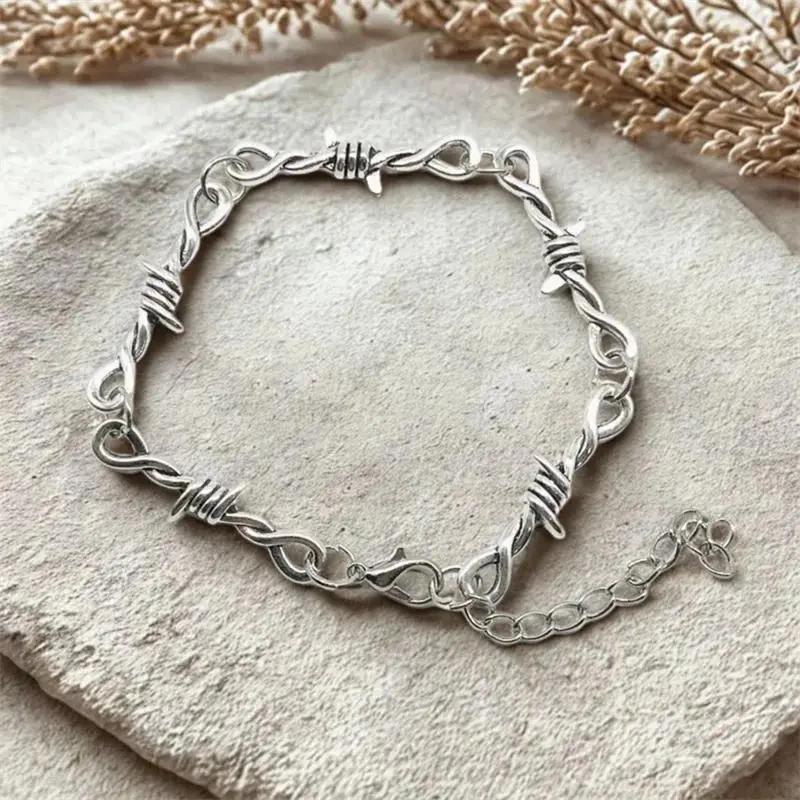 Small Wire Brambles Iron Unisex Choker Bracelet Women Hip-hop Gothic Punk Style Barbed Wire Little Thorns Bracelet Choker Gifts