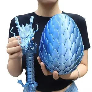 18cm Articulated 3D-Printed  Dragon Egg & 60cm Giant Dragon Set, Indoor Recreation Decoration, Stress-Relief Fidget Toy for Adults, Home Decor Gift, Two Piece Sets