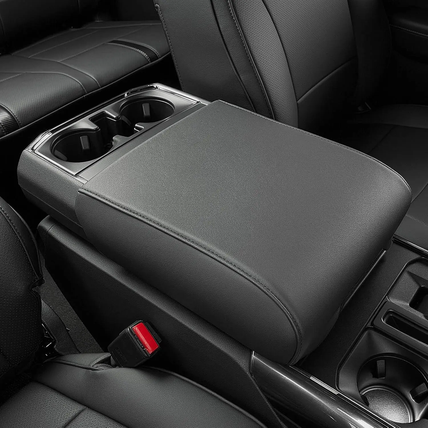 DiffCar® Console Center Cover for Ford F150: 2021-2026(Bucket Seat Console Only), Faux Nappa Leather Armrest Protector for F-150 Truck Interior, Car Accessories for F 150 2021 2022 2023 2024 2025 2026
