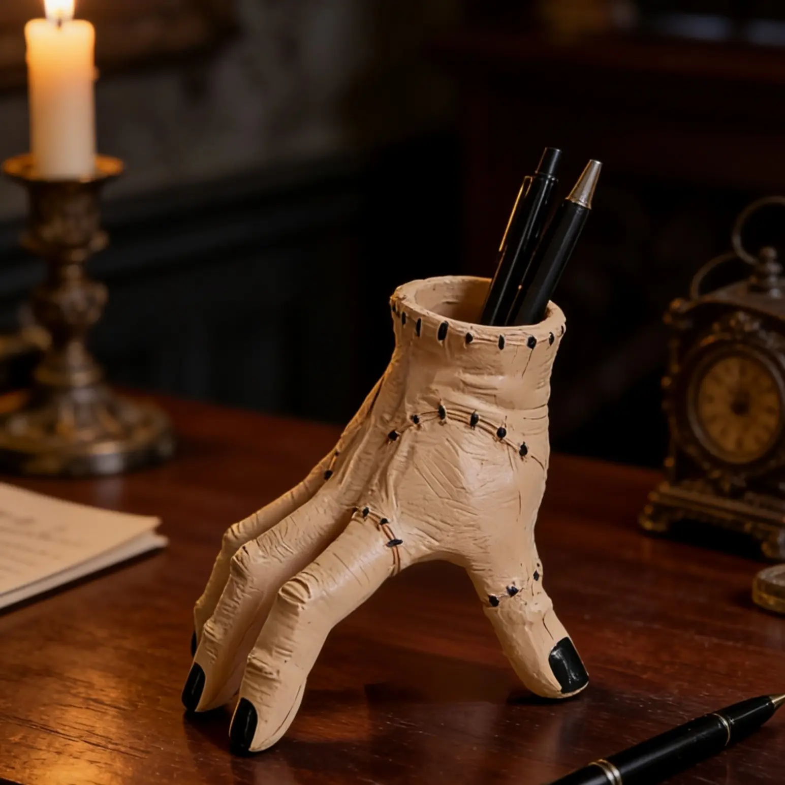Creative Frankenstein Pencil Holder, Halloween Decoration, Weird Abs Resin Desktop Organizer, Perfect for Office and Gardening Enthusiasts