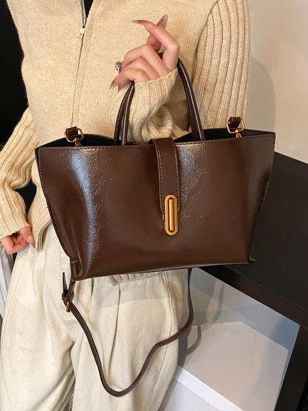 2025 Fall & Winter Women's Elegant Solid-Color Versatile Handbag, Fashionable Crossbody Bag for Daily Use, Casual Trendy High-Quality Daily Commuting Bag, Handbag Shoulder Bag