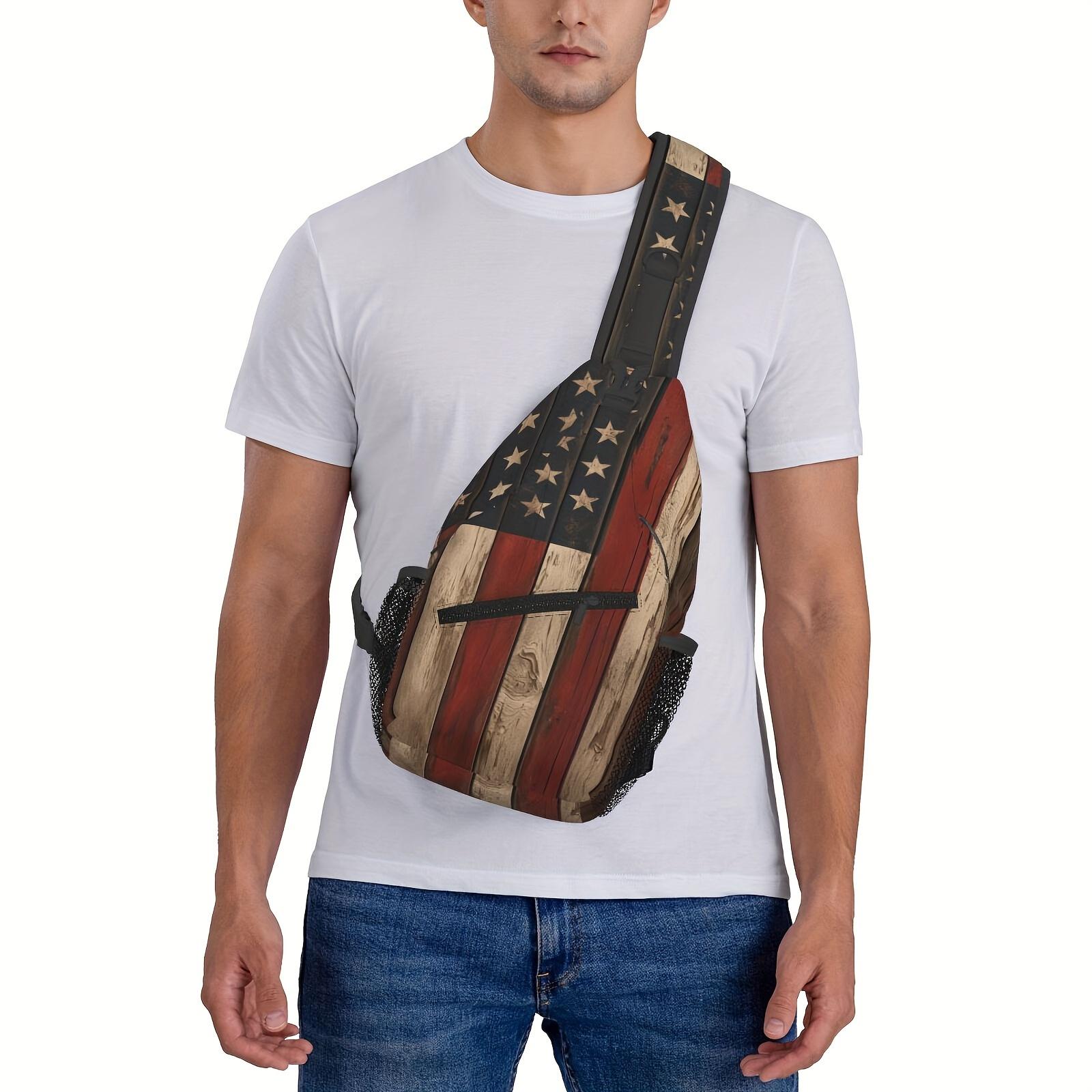 Crossbody Chest  Hiking  Vintage American Flag Shoulder  Folding Large Capacity Fashion Durable Can Be Used For Shopping, Work, Leisure  Beach  Fishing   Accessories  For School Back Christmas Gifts bag travel backpack