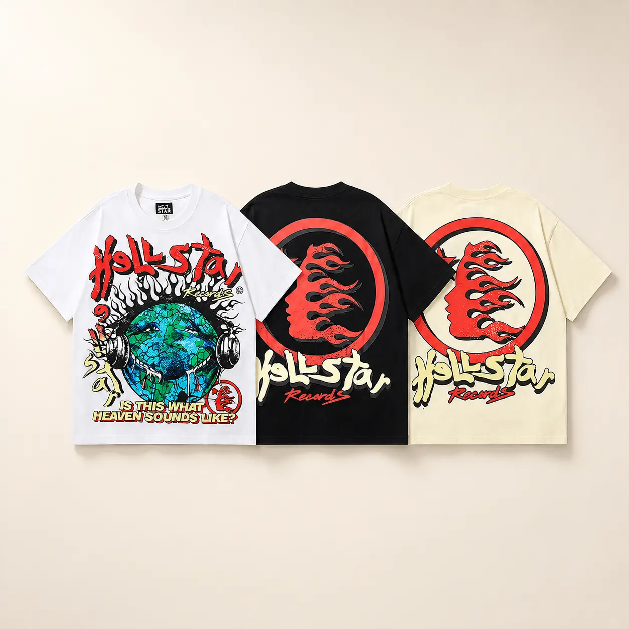 Hellstar Y2K Graphic T Shirt & Shorts Set for Men Women, 100% Heavyweight Cotton Oversized Streetwear Tee and Shorts, Vintage Washed Hip Hop Punk Style Casual Summer Outfit