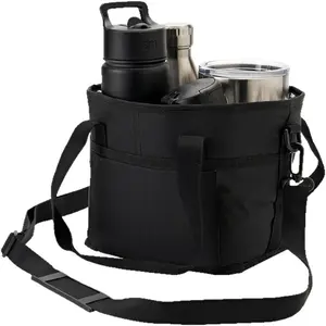 Portable Vehicle Drink Carrier Bag 4 Cup Capacity Side Seat Organizer with Storage Pockets 5 Colors