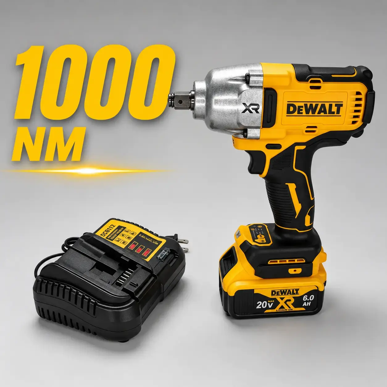 DeWalt DCF900 20V Max XR Brushless Impact Wrench 1/2" Anvil High Torque Professional Grade Cordless Tool with Lithium Battery