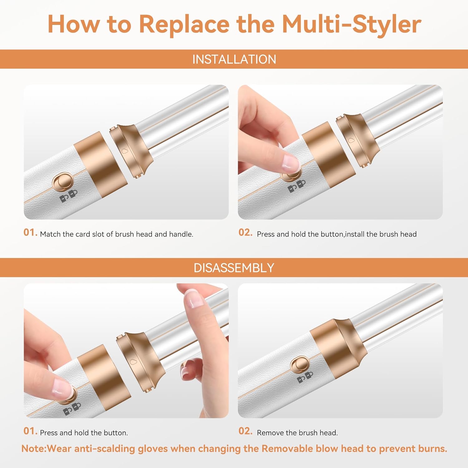 7 in 1 Ionic Hair Dryer Comb with Diffuser Hot Air Styling Tool for Volume Curling Straightening 100-120V