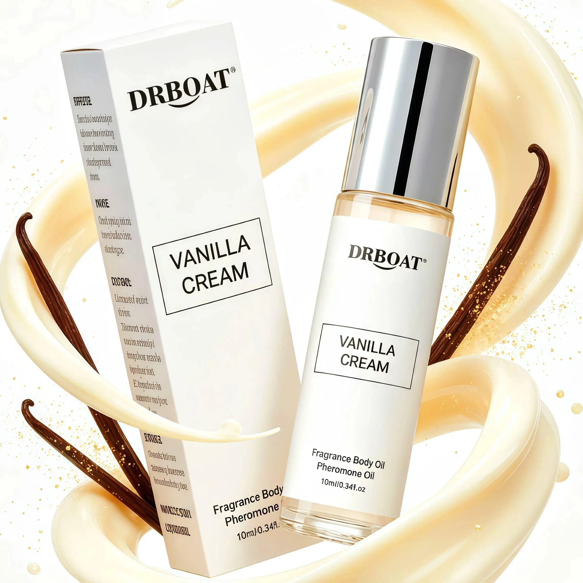 Vanilla Cream Pheromone Oil - Rich 10ml Roll-On Perfume Oil for Women & Men，sumptuous Eau De Toilette，dulcet Fragrance Body Oil, For Daily Use, Dating, Convenient for Travel.