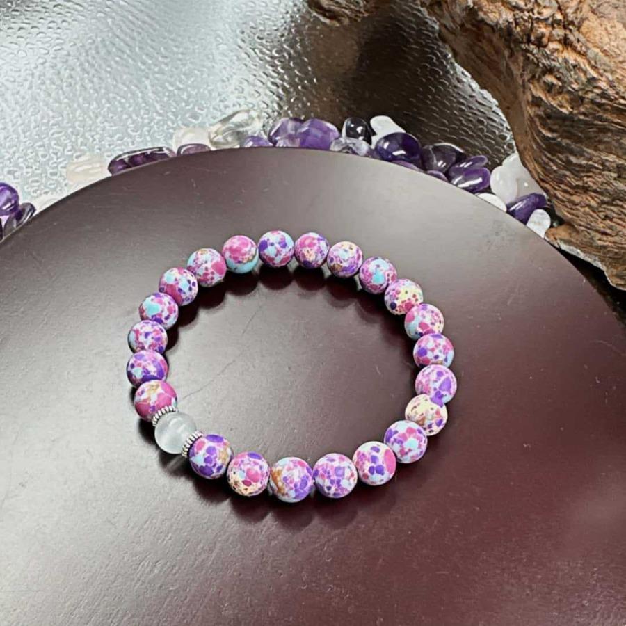 Bracelet opal imitation purple flower emperor huangsong handmade elastic thread bracelet