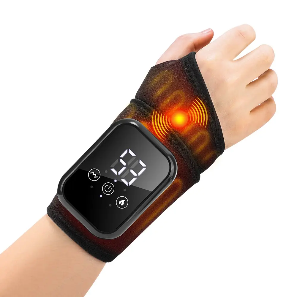Rechargeable Cordless Wrist Massager, Adjustable Heat and Vibration, Ideal for Office Workers and Gamers, Everyday Wrist Relief