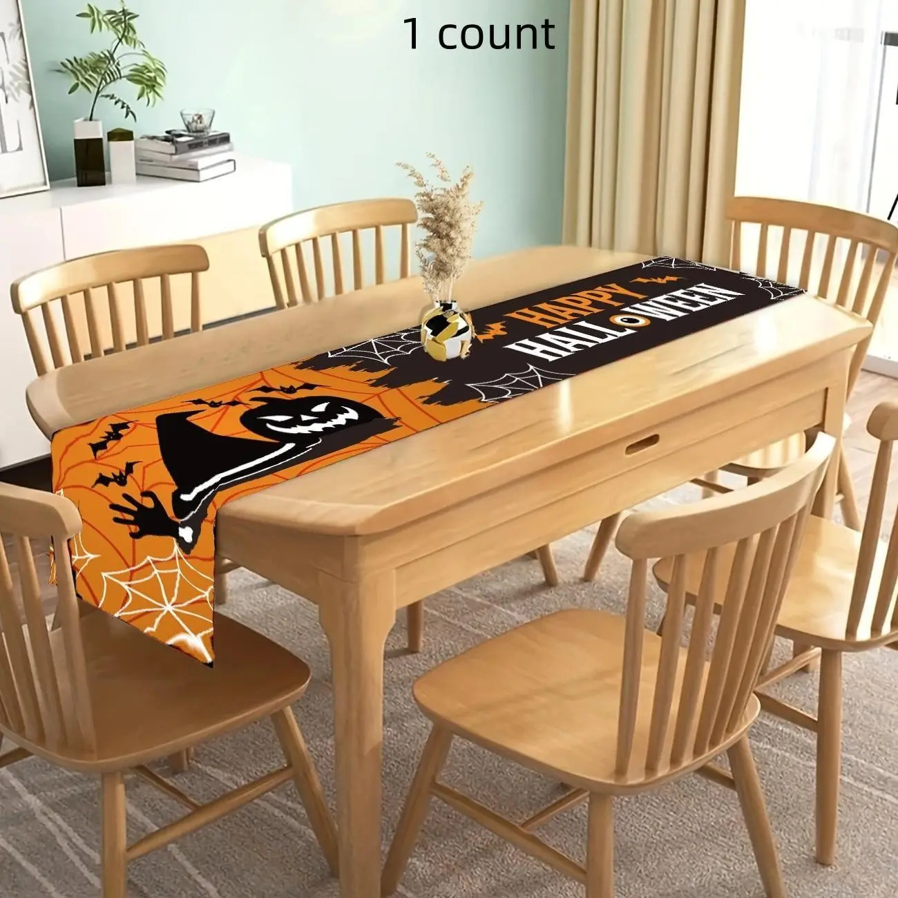 Halloween Tablecloth Flag, Party Atmosphere Background Photo Decoration, Family Dinner Festival Halloween Flag, Suitable for Halloween Decorations