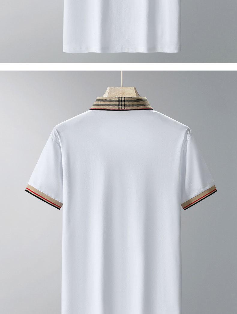 New Summer High-Quality Pure Cotton Men's Polo Shirt Solid Color Embroidered Lapel Top
