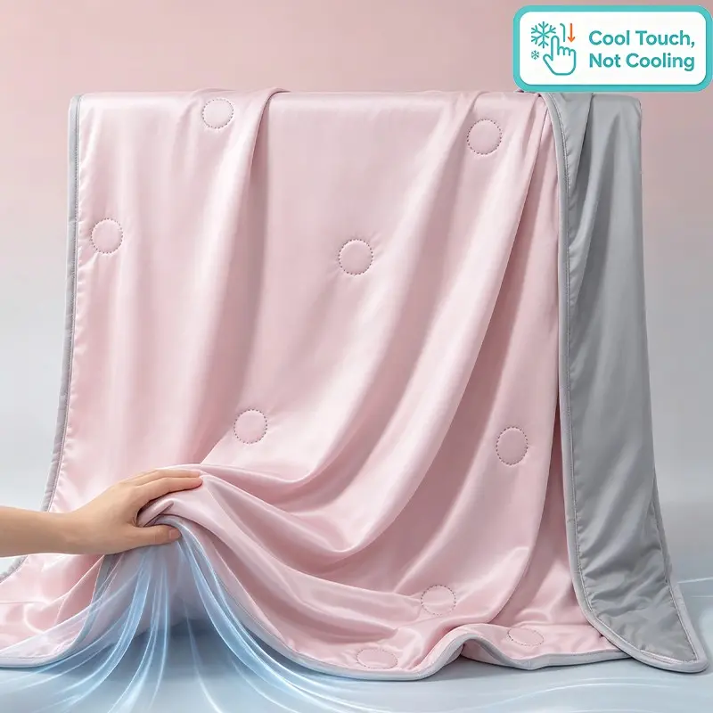Ultra Cool Touch Summer Bed Quilt, Soft Lightweight Cooling Comforter for Night Sweats, Double Side Cooling Blanket All Season Use, Portable Cooling Throw Blanket for Sofa Bed Camping