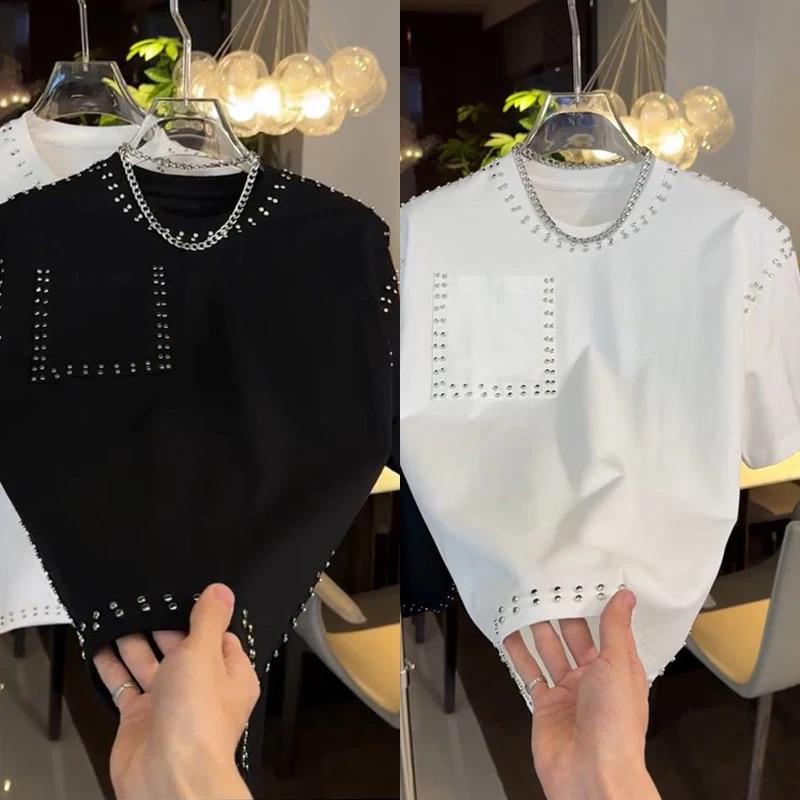 American Sle Heavy Du Casual T-irt Men's Spring Faion Loose Fit Svel Youth Leisure ort Sve Pure Color