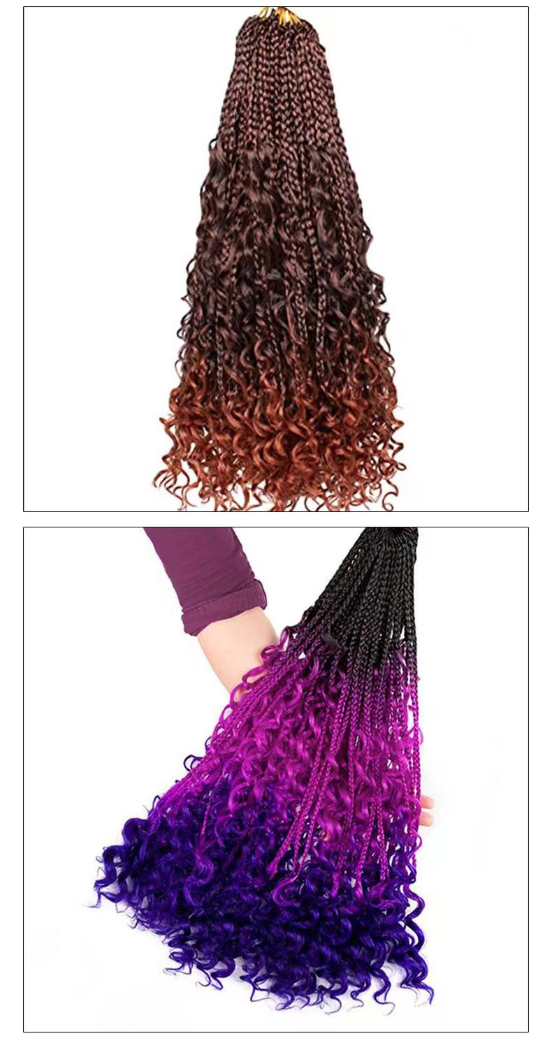 DB- 14" Synthetic Crochet Hair 3 Strand Box Braids Goddess Style Hair Extensions for Women-DB
