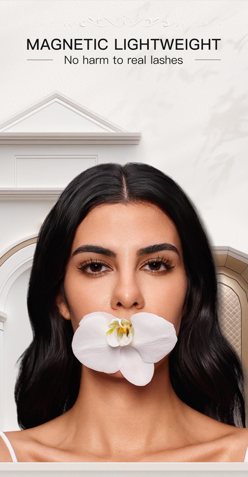 Wosado Soft Magnetic Eyelashes All-in-One Box, Reusable, Glue-Free, Waterproof, Lightweight, Natural Style Makeup Cosmetic