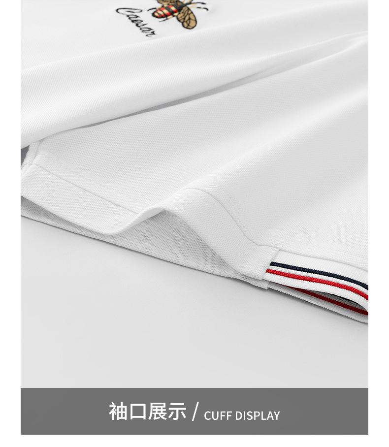 New Embroidered Bee Short Sleeve Lapel Polo Shirt High-end Trendy Brand Men's Top T-shirt