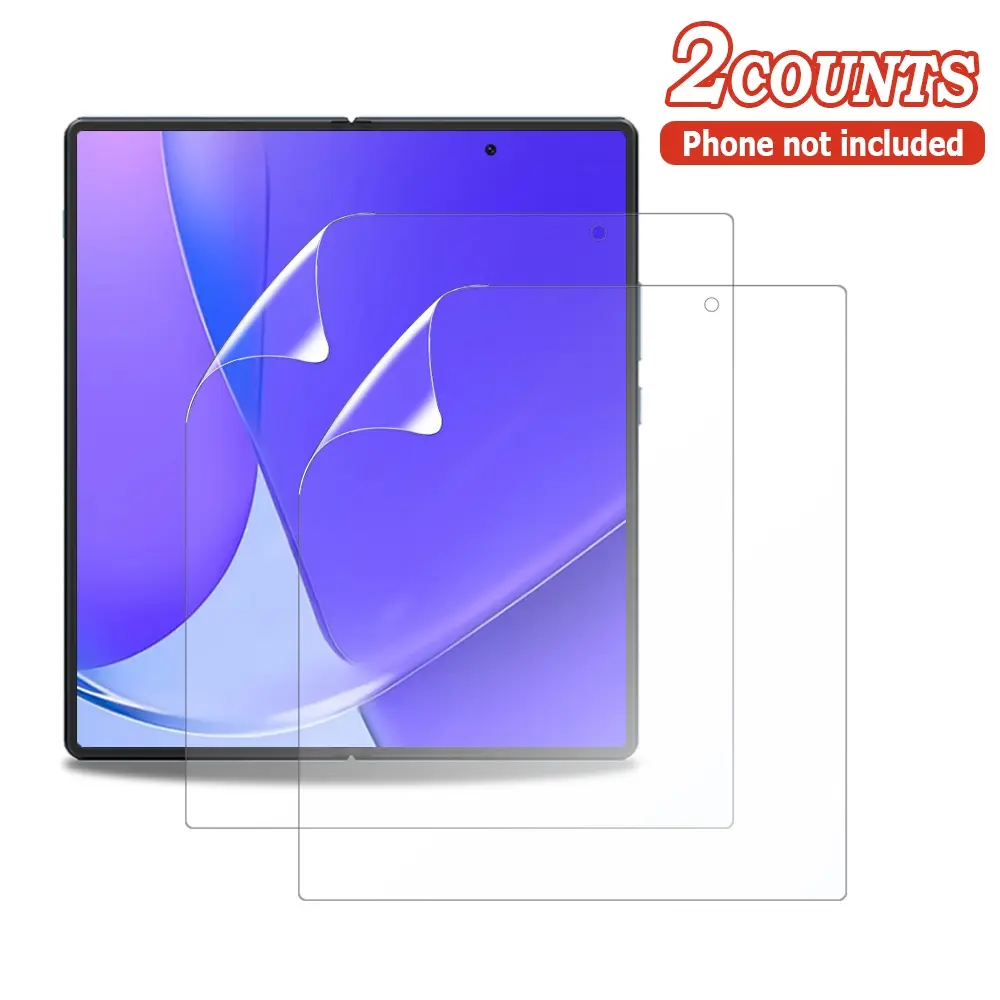 2Pcs HD Flexible Inner Screen Hydrogel Protector Compatible with VIVO X Fold/X Fold+/X Fold2, Full Edge Wrap Coverage, Anti Micro Scratches, Boost Long-Term Screen Durability