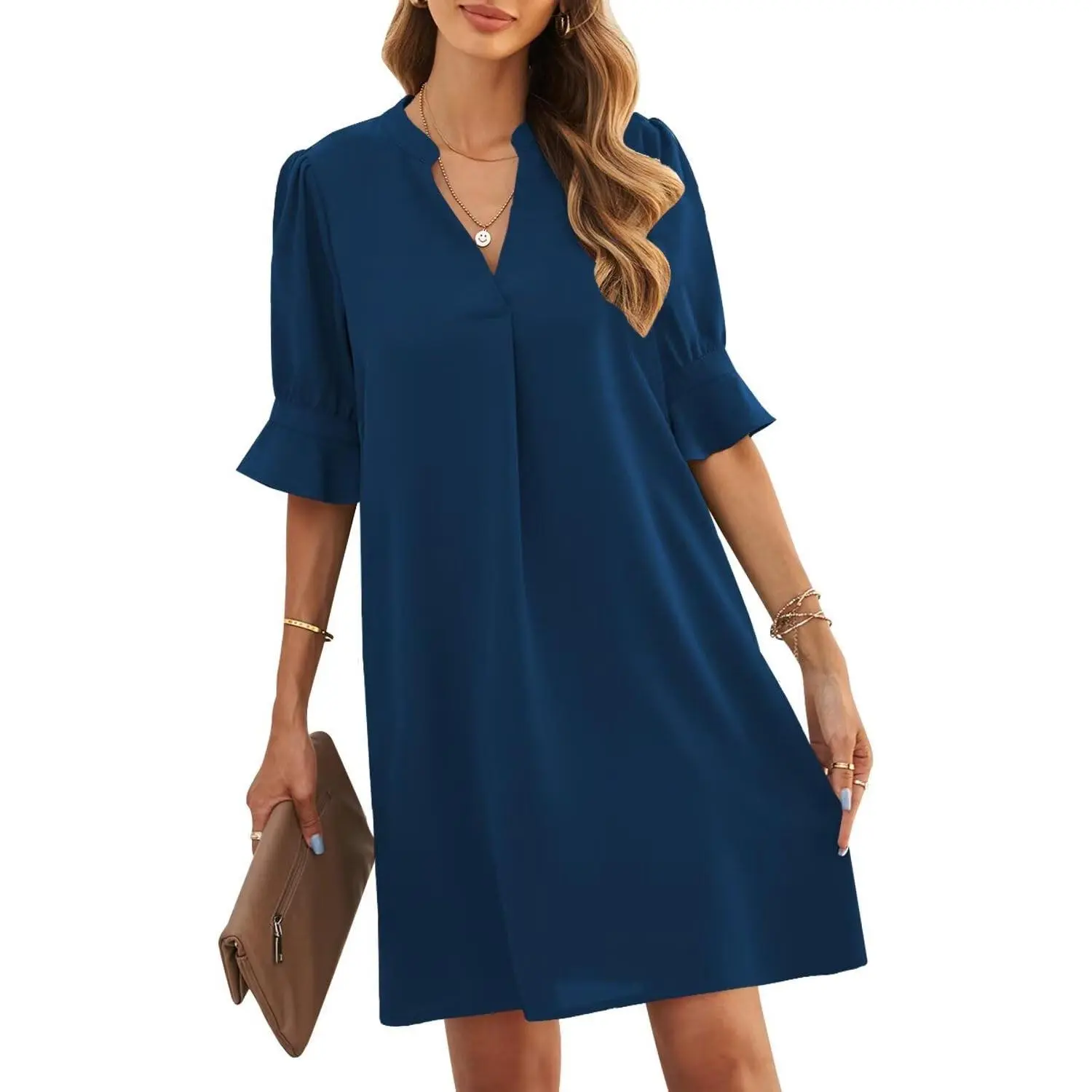 Dresses Ruffled Short Sleeve Dress Casual Shift Dress Summer Dresses for Women Dresses Ruffled Short Sleeve Dress Casual Shift Dress Summer Dresses for Women
