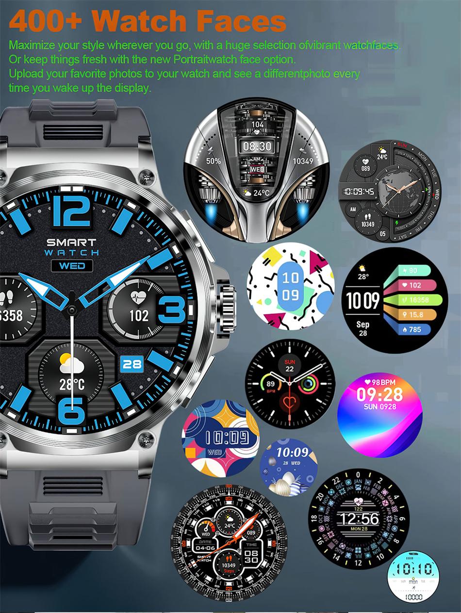 GPS V69 Smart Watch Men 1.85 inch 710 mAh Heart Rate GPS Sports IP68 Waterproof Bluetooth Talk  Smartwatch Man