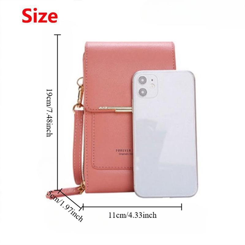 RFID Blocking Waterproof Clear Touchscreen Phone Wallet for Women, Crossbody Sling Bag with Multi Card Slots & ID Window, Lightweight Water-Resistant Purse for Daily Commute, Travel & Business Use, Flap Shoulder Bag