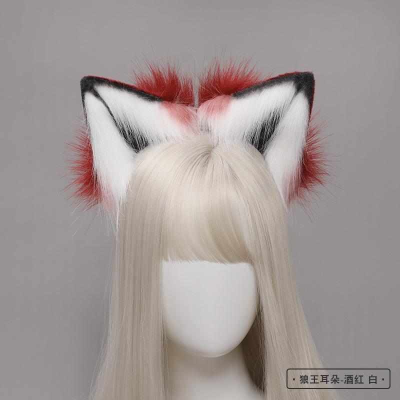New Red Fox Ear Beast Tail Wolf King Ear Cat Ear Headband Custom COSPLAY Hand Made LOL Golden Fox Ears Anime Hair Accessories