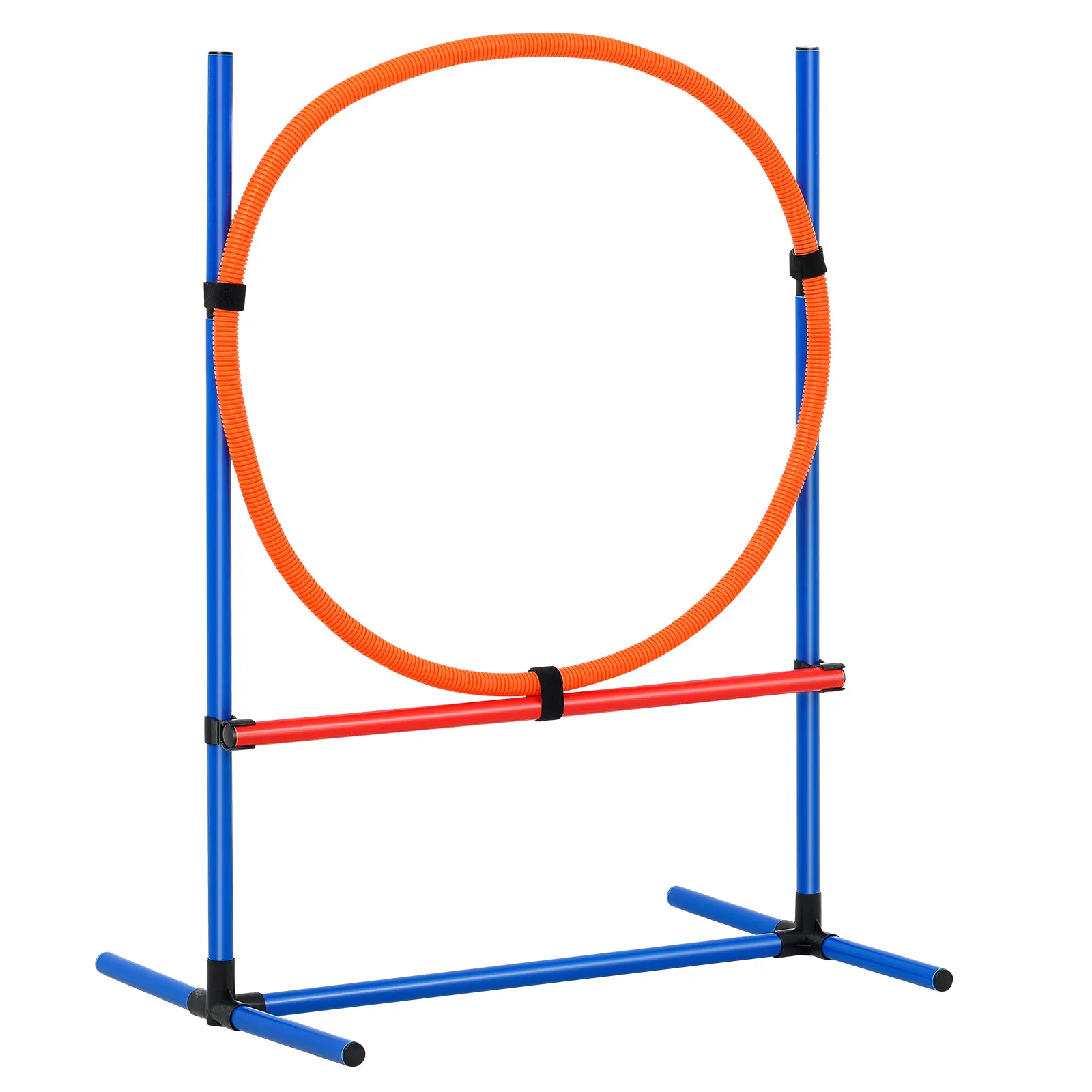 Dog Agility Training Equipment, PVC Construction, 4 Pieces Set - Adjustable High Hurdles and Jump Ring, Flexible Use Anywhere