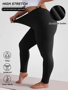 Women's Plus Size Yoga Pants, Elastic Soft Fabric, Regular Waist, Suitable for Fitness, Running, Yoga, Bottoms & Leggings