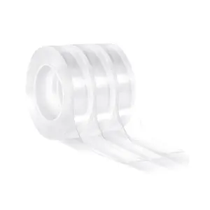 VEVOR Double Sided Tape Heavy Duty, 16 ft Long Nano Mounting Tape, Strong Adhesive Reusable, Clear Two Sided Wall Tape, Removable Poster Picture Hanging Strips for Home, Office, Car, Outdoor Use