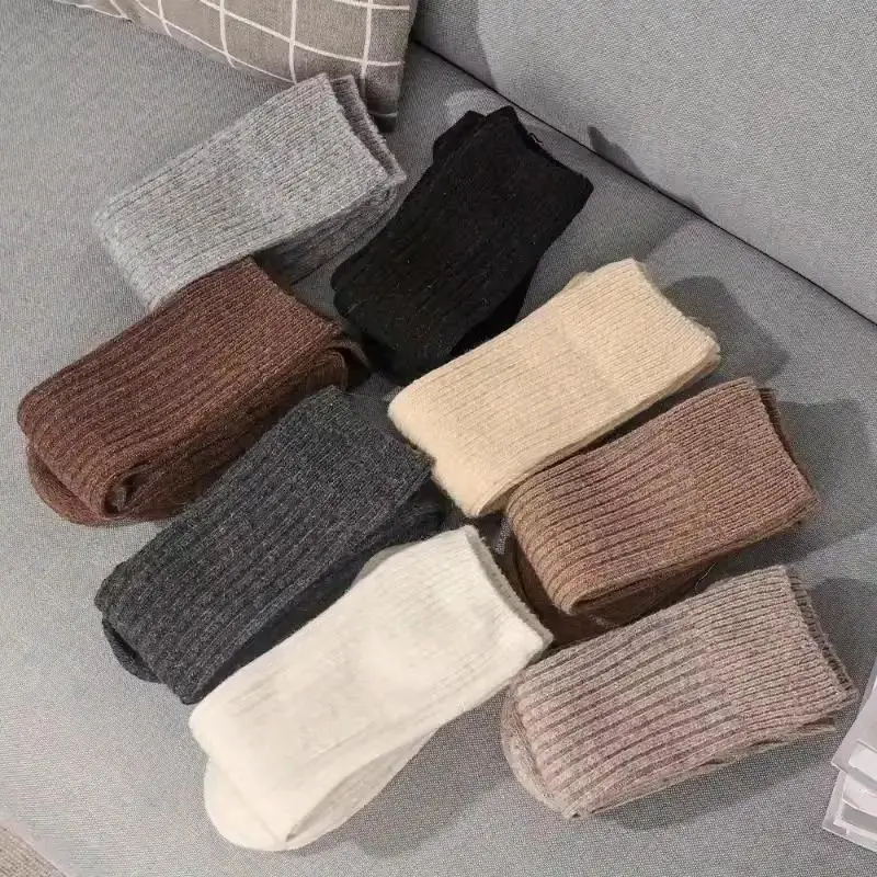 Women's 5-Pair Thick Cute Slim-Fit Solid Color Calf Boot Socks with Side Stripes, Textured Casual Lady Socks, Baroque Glamorous Funky Fashion Basics, Machine Washable Fall-Winter Necessities