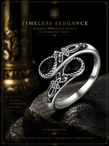 Women's S925 Silver Fashion Vintage Bohemian Style Spoon Open Ring Adjustable Finger Jewelry Elegant Everyday Ring Exquisite Trendy Ring Vintage Rings for Daily Wear Gift Valentine's Day Unique Rings
