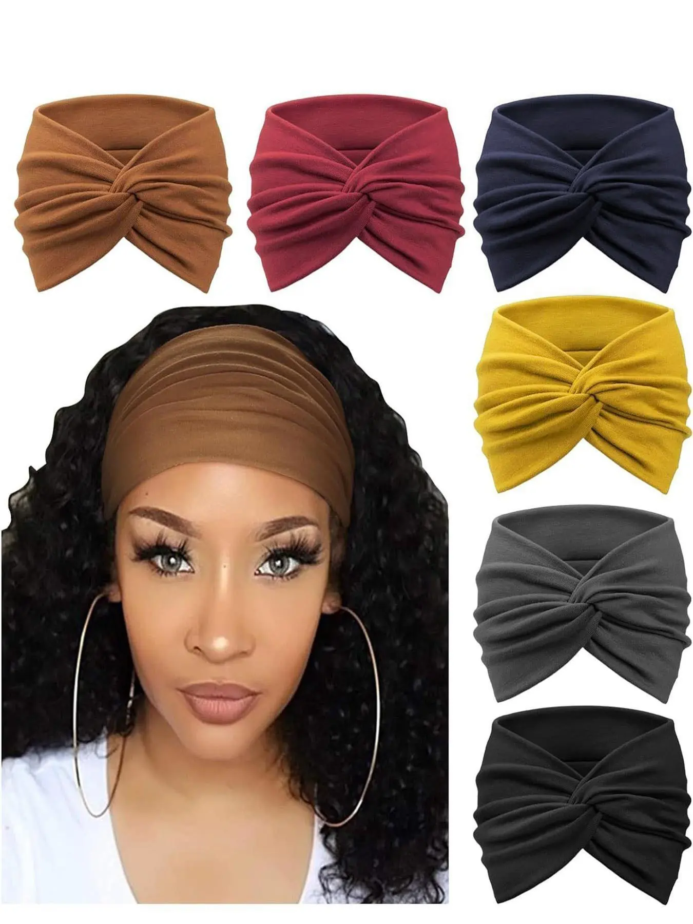 Solid Color Wide Hair Band, Elastic Headbands, Boho Style Hair Accessories for Women & Girls, Minimalist Headwear Suitable for Thick Hair, Hairbands