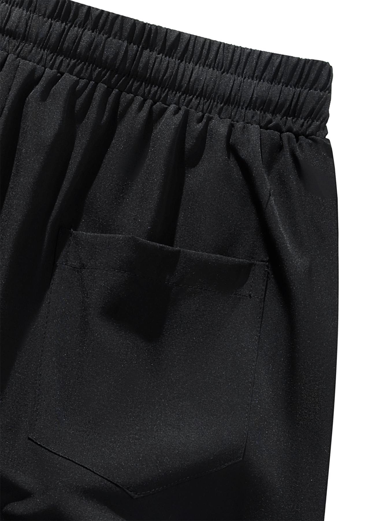 Men's Solid Color Drawstring Waist Shorts, Regular Fit Casual Comfy Breathable Shorts for Beach Vacation Outdoor Activities, Men's Bottoms for Summer, Drawstring Athletic Shorts