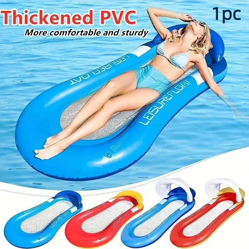 Inflatable Pool Float Bed, Durable Thick PVC Material, Soft Comfortable Water Mattress, Ideal for Home Pools, Courtyards, Summer Relaxation
