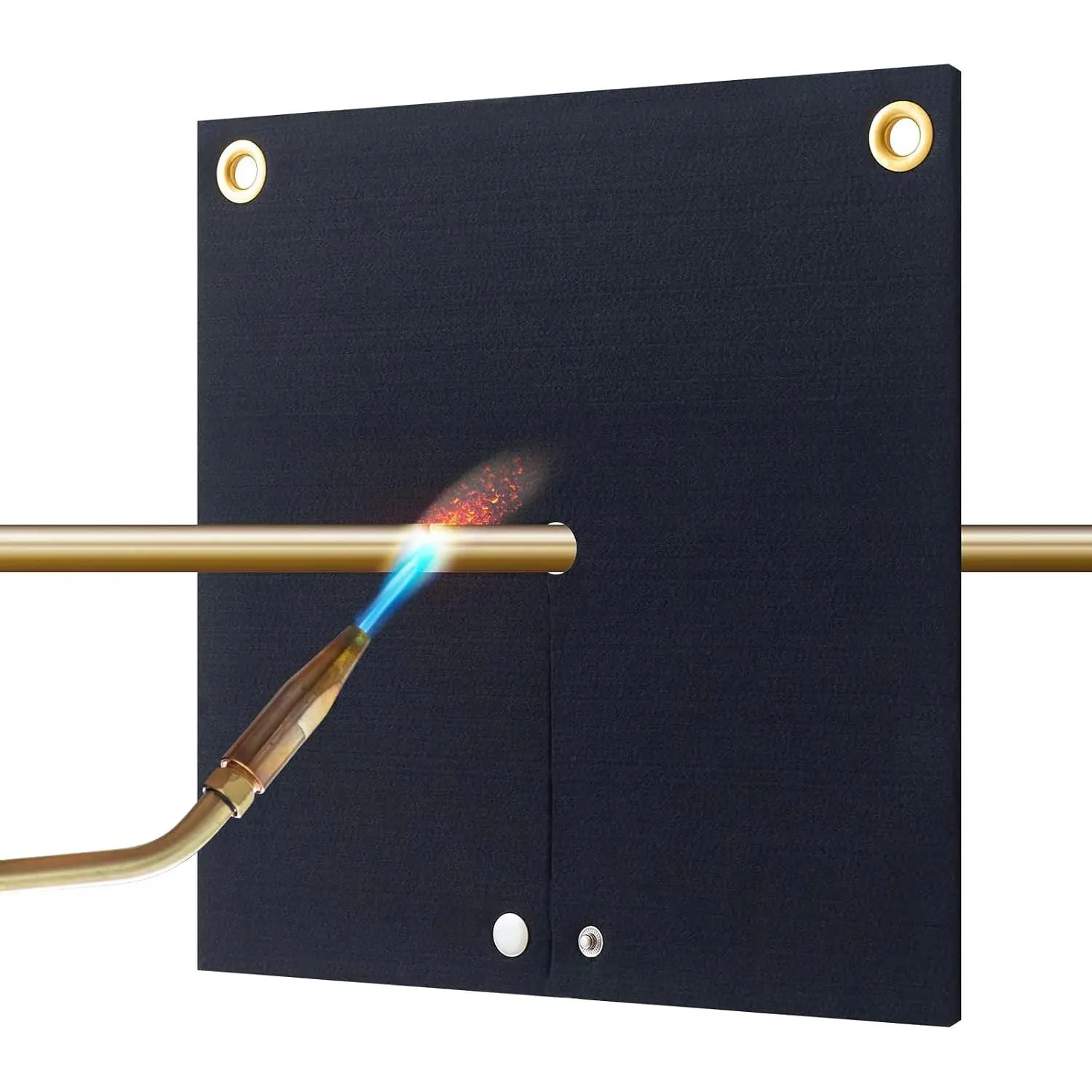 Hvac Tools Welding Blanket Fireproof, 12x12inch Soldering Heat Shield Mat for , Flame Protector, Soldering Repairs with Hole for Pipe, Welding Pad for Plumbing