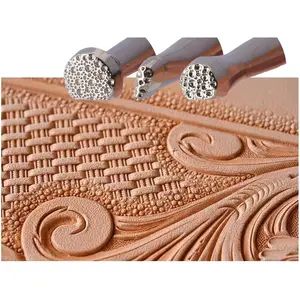 3 Pack Professional Leather Background Stamping Tools Leather Stamps for Craft Working