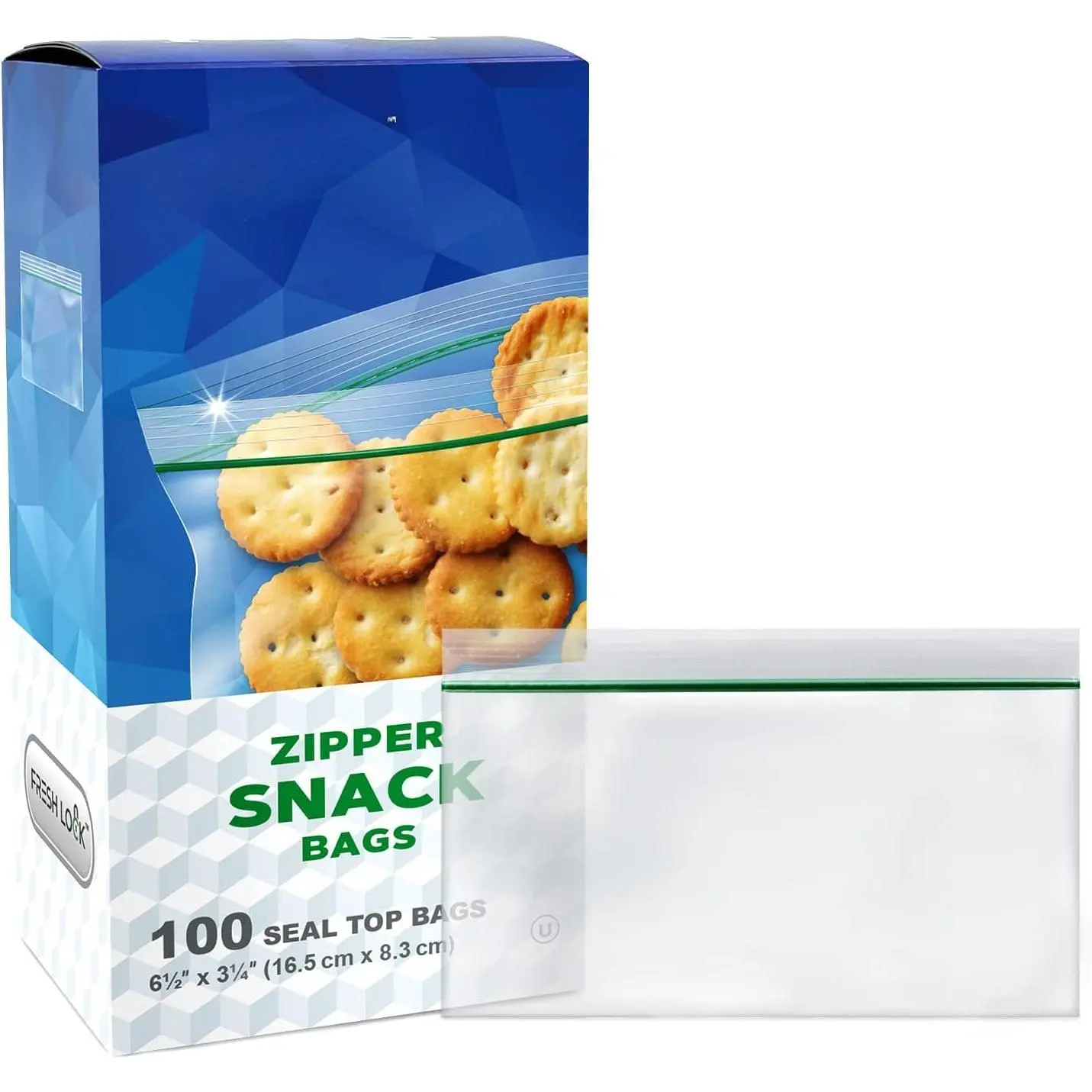 Snack Size Resealable Plastic Bags, Safe Zipper Pouches,100-Pack