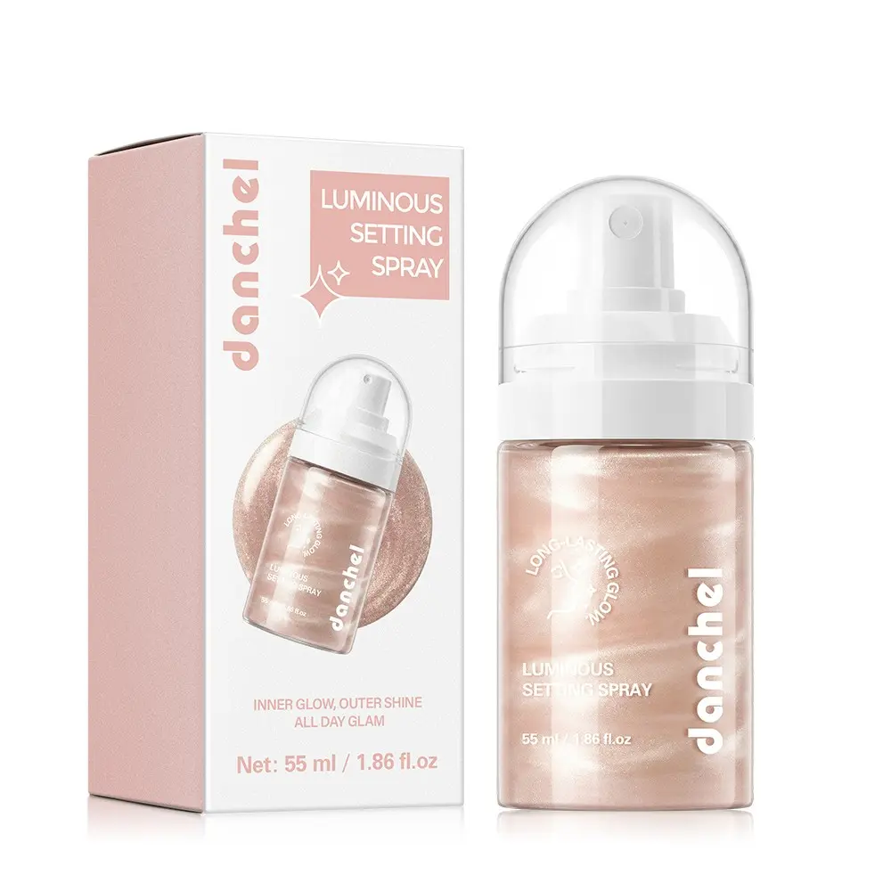 Shine Setting Spray, Pearl Finish Fine Sparkle, Long-Lasting Hydration, Blending Light, Anti-Shedding Makeup Fixer