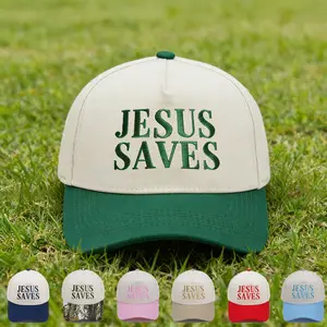 Christian "Jesus Saves" Embroidered Baseball Cap - Minimalist Slogan Dad Hat, Inspirational Daily Affirmation Gift, Casual Sun Hat for Women, Hats For Women