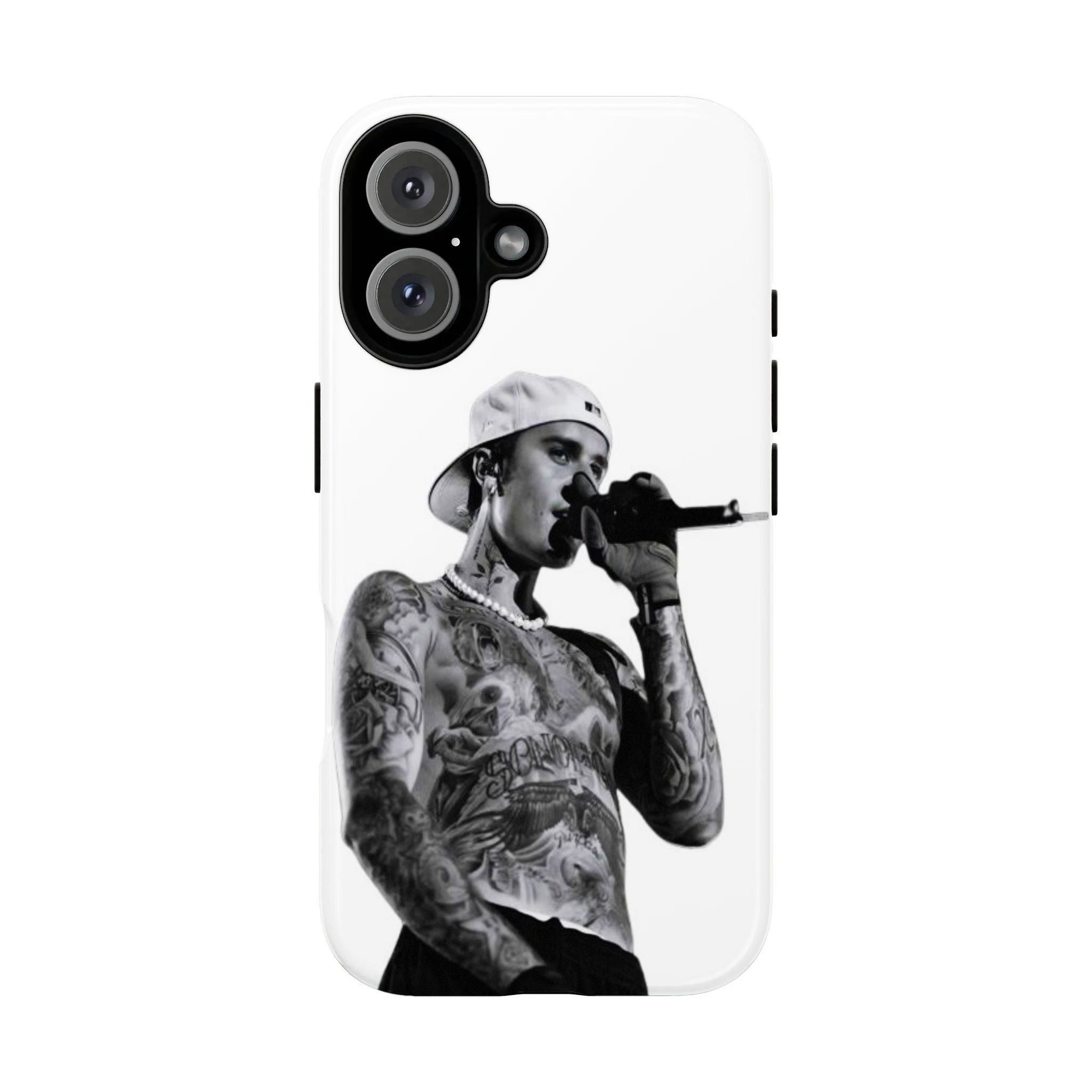 Popular Idol & Retro Artist: Bieber-Themed 2-in-1 Film-Style Phone Case — Compatible with iPhone 12, 13, 14, 15, 16, and 17 Series. This dual-layer protective case features a slim, lightweight hard-shell design and boasts excellent fade-resistant properti