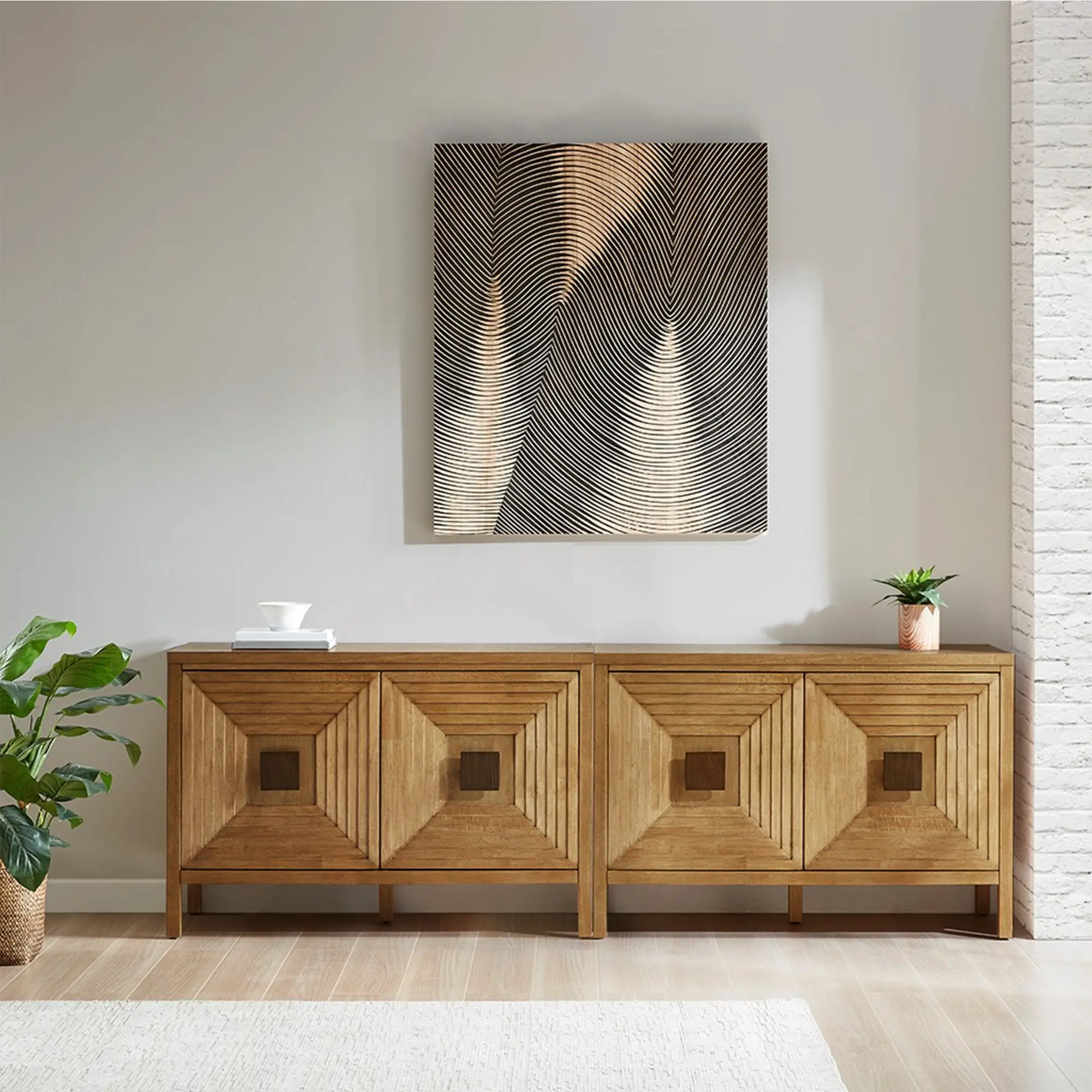 ARCH 2-Door Accent Cabinet with Adjustable Shelves, Storage Cabinet for Living Room, Entryway, Hallway, Bedroom, Home Office, Wooden Sideboard, Display Cabinet, Organizer Furniture, Multiple Shelves, Freestanding, Durable, Easy Assembly