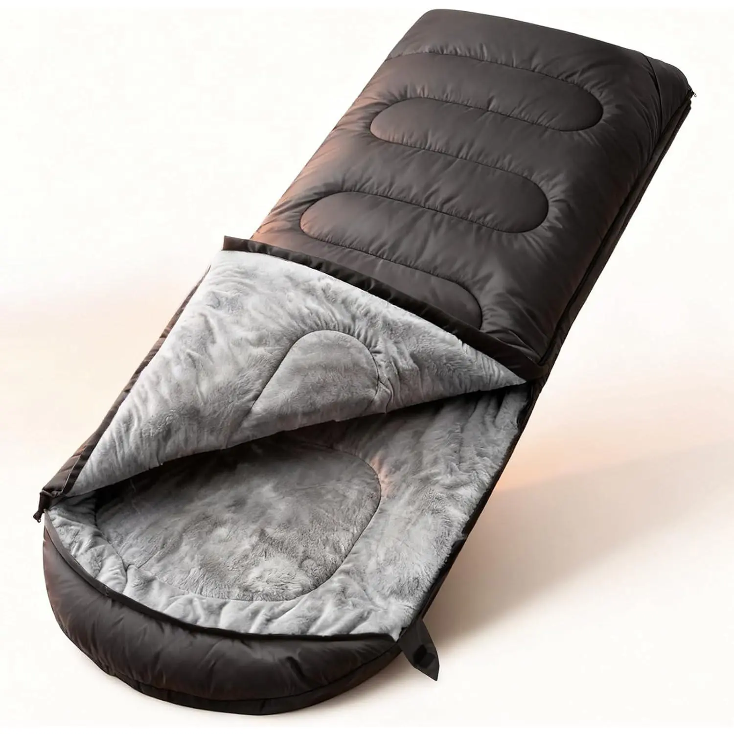 Sleeping Bag for Adults, Cold Weather & Warm Plush Fleece-Lined Interior - Portable Waterproof Windproof with Compression Sack for Camping Hiking Traveling Indoor & Outdoor