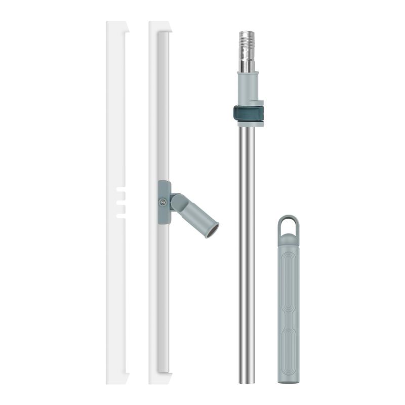 Floor Squeegee with Adjustable Long Handle 180° Rotatable Silicone Squeegee Scrubber with Replacement Squeegee Multifunctional Floor Squeegee Broom Detachable Floor Squeegee Blade for Floor Window