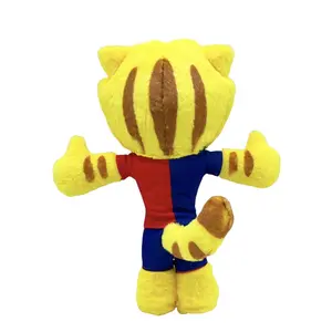 31cm Barcelona Soccer Mascot Plush Toy, Cute Tiger Football Stuffed Animal, Soft Fluffy Sports Doll, Perfect Gift for Soccer Fans