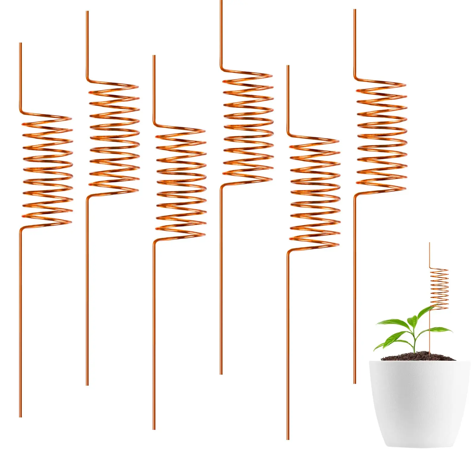 6-Pack Electroculture Plant Stakes Soft Copper Wire Long Copper Garden Stakes Pure Electro Culture Gardening for Growing Plants and Vegetables 5.5 Inches Long Easy to Use for Indoor and Outdoor Planters